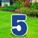 Blue Number (5) Corrugated Plastic Yard Sign, 24in